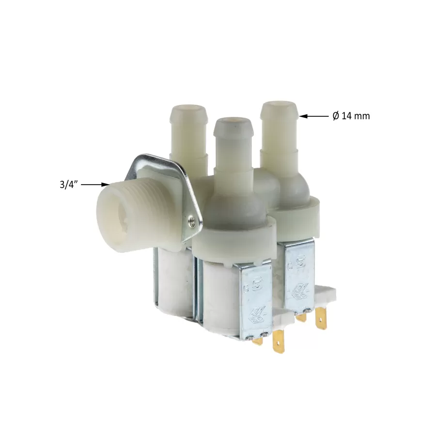 ΒΑΛΒΙΔΑ ΝΕΡΟΥ ΠΛΥΝΤΗΡΙΟΥ ΡΟΥΧΩΝ ΤΡΙΠΛΗ  / 90° / 14mm / 230V